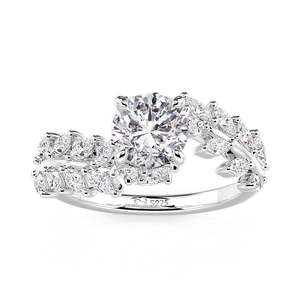 Jeulia Vine Bypass Round Cut Engagement <b>Ring</b> in Sterling Silver - Product Image 2