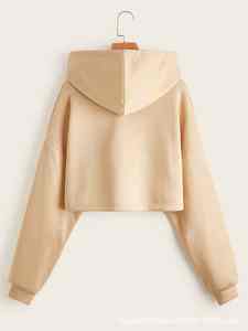 เสื้อฮู้ดแขนยาวผ้าฝ้ายแท้ 100% พิมพ์โลโก้ตามสั่ง สำหรับฤดูหนาว ทรงครอปท็อป ผู้ชาย - Product Image 2