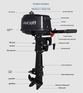 Moteur hors-bord pour bateau neuf de 5,8 CV à 2 temps, modèle 6B4, essence, pour la pêche - Product Image 2