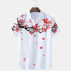 100% coton élégant imprimé chemise hommes robe col de chemise conception personnalisée papillon motif chemises habillées pour hommes
