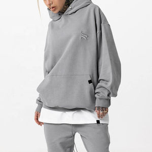 Nouveau sweat à capuche à la mode pour les femmes Baggy Style goutte épaule 100% coton matériel respirant Logo personnalisé impression - Product Image 1