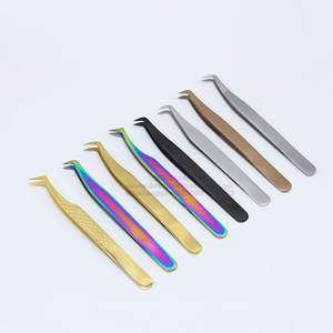 แหนบขนตาสแตนเลสพร้อมปลายเงินไฟเบอร์เครื่องมือต่อขนตาแบบมืออาชีพ - Product Image 1