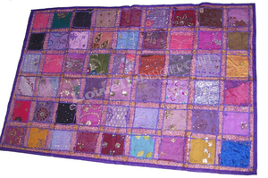 Nappes de table ethniques indiennes décoratives en patchwork de sari, chemin de table tribal artisanal, textile bohème coloré pour table à manger - Product Image 2
