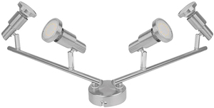 Tira de luces de 4 focos, níquel GU10, 3W, 2700K (Ledvance 260849) - Product Image 1