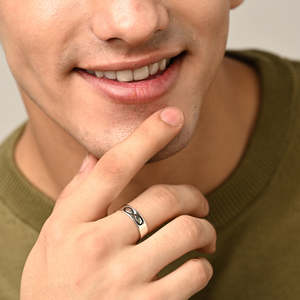 NOVAMART Fine Buy Premium 925 Pure Sterling <b>Silver</b> <b>Rings</b> for <b>Men</b> Classic Geometric Design Gold Plating Featuring Zircon Pearl We - Product Image 4