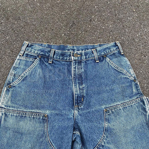 Denim Jeans en détresse Shorts Laver Jorts Baggy Double Genou Charpentier Cargo Shorts Denim Travail Shorts Pantalon Hommes - Product Image 3