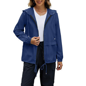 Combinaisons de pluie légères et respirantes en gros pour femmes en plein air col à capuche imperméable couleur unie combinaison de pluie pour femmes - Product Image 5