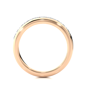 Anillo de Compromiso de Media Banda de Oro Sólido de 14K con Corte Princesa, Claridad VVS, Color F, con Anillo de Diamantes de Alta Calidad - Product Image 2