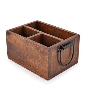 Boîte de service élégante en bois de manguier Organisateur de cuisine décoratif Rangement de la vaisselle Couverts Utilisation de bureau Boîte en verre personnalisée de conception OEM - Product Image 6