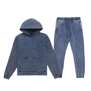 Survêtement de pull délavé à l'acide de haute qualité pour hommes tarif de gros de vêtements de jogging d'hiver écologiques - Product Image 2