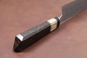 Cuchillo Profesional de Chef Hecho a Mano, Mango de Micarta de Acero Damasco, Alta Ambidiestro, Ecológico para Cocina, Corte de Alimentos - Product Image 3