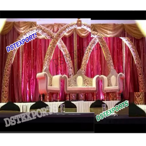 Srilankan Wedding Trunk Pillar Stage <b>Set</b> Asian Wedding Stages Wedding Fiber Stages - Product Image 1