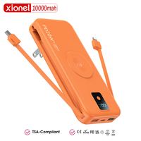 Chargeur rapide 22,5 W avec câble intégré, prise secteur, batterie Li-Polymère portable 10000 mAh, affichage LED, Power Bank pour iPhone
