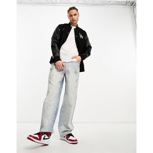 Respirant femmes recadrée université veste Logo personnalisé brodé en cuir manches culture femmes Letterman Baseball vestes - Product Image 3