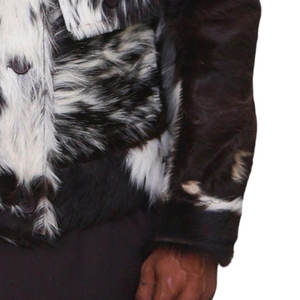 High Quality Customized Men's Cowhide Skin Leather Jacket Stand Collar Front Printing Winter Plain Dyed Reversible Eco-Friendly - Product Image 5