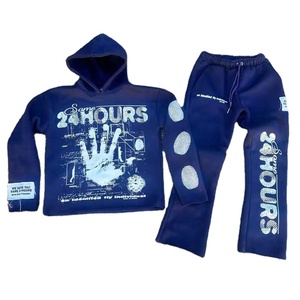 Conjunto Deportivo Personalizado al por Mayor 2025, Sudadera con Capucha y Pantalones de Algodón Premium, Conjuntos Deportivos Lavados al Ácido, Estampados - Product Image 6