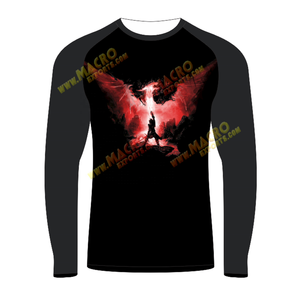 เสื้อรัดกล้ามเนื้อแขนยาว MMA แบบพิมพ์ลายซับลิเมชั่นด้วยความร้อน รุ่นใหม่ล่าสุด สำหรับเล่นกีฬา - Product Image 5