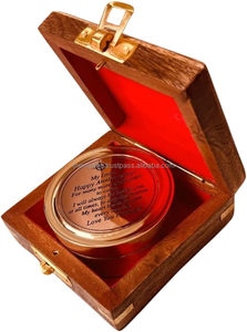 Wholesale Manufacturer Engraved Nautical Brass Sundial Compass Perfect Guide Camping Hiking <b>Presented</b> Wooden <b>Box</b> Gift Husband - Product Image 6