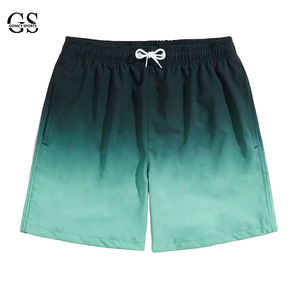Shorts de sport décontractés pour hommes, couleur dégradée, séchage rapide, respirants, avec cordon de serrage, poches, taille élastique, bermudas tissés - Product Image 2