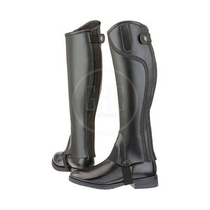 Demi-chaps d'équitation en cuir véritable de haute qualité ensembles et accessoires d'équipement équestre en gros - Product Image 2