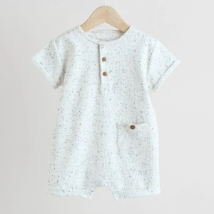 Barboteuses bébé garçon coton doux respirant écologique vêtements pour bébés OEM usine en vrac fournisseur en gros - Product Image 3