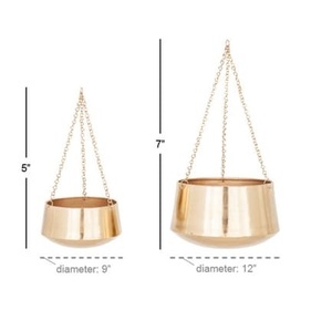 Jardinière de jardin en métal plaqué or pour décoration de salle de mariage pots de fleurs et jardinières suspendus de luxe - Product Image 3