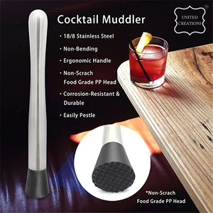 Agitateur à Cocktail Long en Acier Inoxydable avec Logo Personnalisé avec Bouton Cuillère à Barre Bâton Swizzle pour Bar à Cocktails Matériau Métallique Durable - Product Image 5