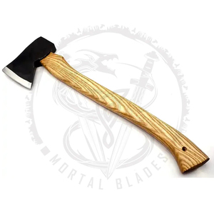 Hacha Multifunción Forjada en Acero de Alto Carbono con Mango de Madera de Fresno para Exteriores, Hacha Resistente para Cortar Madera - Product Image 2