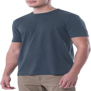 100% coton col rond Slim Fit hommes T-Shirt haute qualité sonnerie tricoté personnalisé impression numérique Logo solide OEM Service disponible - Product Image 4