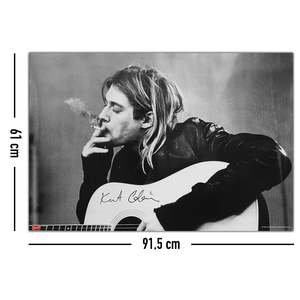 Póster de Nirvana con Kurt Cobain fumando y tomando la guitarra para decoración de pared - Product Image 2