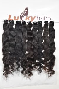 กระจุกผมสีดำธรรมชาติแบบคู่สำหรับต่อผมมนุษย์วิกผมสีดำธรรมชาติแบบไม่ผ่านกระบวนการผม100% - Product Image 3