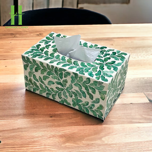 Nuevo diseño Rectangular Madre de perla MOP Caja de pañuelos Hecho a mano Capiz Shell Servilletero decorativo de Vietnam - Product Image 5