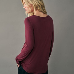 Custom Women Casual Long Sleeve <b>T</b> <b>Shirt</b> 100% Cotton Soft Eco-Friendly Full Summer Ringer Neck Slim Fit <b>Sequin</b> Long Sleeve TShirt - Product Image 3