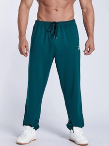 Wholesale Custom Logo Men's Casual Sweatpants Solid Color Quick Dry Washed Style Pants and <b>Trousers</b> - Product Image 3