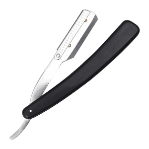 Rasoir droit élégant à manche en acier inoxydable pour hommes Nouveau rasoir parfait pour barbier enduit de papier - Product Image 1