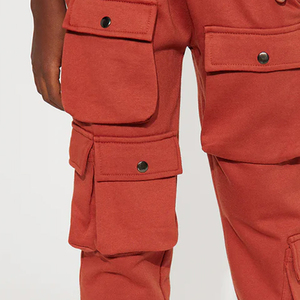 Pantalon cargo classique pour homme, coupe droite, taille mi-haute, OEM/ODM, tissu en sergé de coton doux, polyester, coupe droite, design de vêtements - Product Image 3