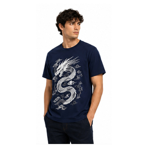เสื้อยืดกราฟิกวินเทจสีดำสำหรับผู้ชาย สตรีทแวร์ทรงโอเวอร์ไซส์ ผ้าฝ้าย พิมพ์ลายตามสั่ง ไหล่ตก สไตล์ฮิปฮอป เสื้อผ้าลำลอง - Product Image 2