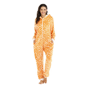 Women's Winter Casual <strong>Halloween</strong> Leopard Print Animal Ear Hooded Woven Breathable Soft <strong>Onesie</strong> One Piece <strong>Adult</strong> Loungewear Romper - Product Image 4