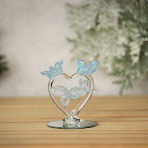 Figura de Ángel de cristal brillante con Alas Doradas-Decoración navideña - Product Image 1