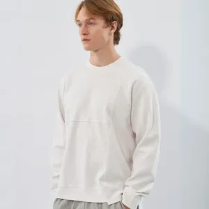 High Street Fashion Sudadera Unisex Diseño asimétrico Ajuste relajado Cuello redondo Pullover Color sólido Ropa informal Gimnasio Top - Product Image 1