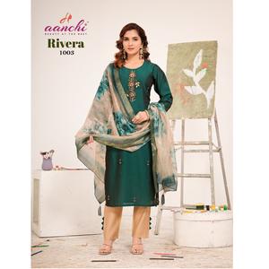 Tissu de qualité supérieure, haut de gamme, en soie Rangeela, imprimé numérique, costume de mariage traditionnel pour femmes, coupe régulière - Product Image 1