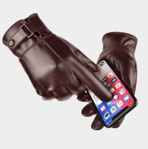 Guantes de Cuero Impermeables para Invierno con Pantalla Táctil para Ciclismo al Aire Libre, Viajes, Fiestas y Uso Casual - Product Image 1