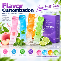 Vente en gros personnalisée disponible pour des sachets individuels portables standard de bain de bouche probiotique aux saveurs de fruits rafraîchissantes