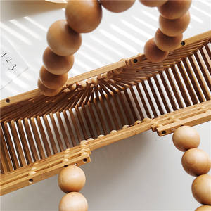 Bolso de Verano 2026 para Mujer, Bolso Tejido de Bambú Calado con Asa de Perlas, Bolso Cesta Versátil, Bolso de Mano Moderno para Damas - Product Image 4