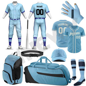 Paquete de uniformes de béisbol personalizables con sublimación, camisetas y pantalones clásicos de béisbol. - Product Image 1