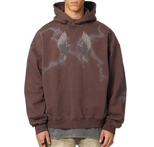 Sudadera con capucha de lana tipo waffle con cremallera, personalizada, 310 g/m², transpirable, de corte regular, marca privada, de invierno, gruesa, bordada, hecha 100 % de algodón para hombre - Product Image 1