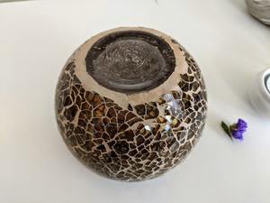 Support de bougie votive en verre craquelé avec cire d'abeille, fait main, très parfumé, mosaïque multicolore moderne et élégante pour bougies chauffe-plat - Vente en gros - Product Image 6