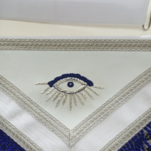 TABLIER MASONIC REGALIA MASTER MASON AVEC COLLIER ENTIÈREMENT EMBROIDERY-HSE À LA MAIN - Product Image 2