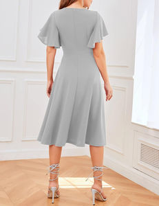 Carrière Robes femmes décontracté été dame élégant jeans vêtements usagés détaillant en ligne manches courtes impression personnalisé toutes tailles travail - Product Image 5