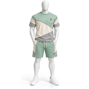 100% Cotton Silk Screen Printed Logo Quick Dry OEM/ODM Custom 2026 New Arrived High Quality Summer Casual Wear Men <b>Set</b> <b>Knitted</b> - Product Image 1